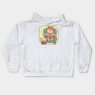 Cat and Mouse Read a Funny Book Kids Hoodie